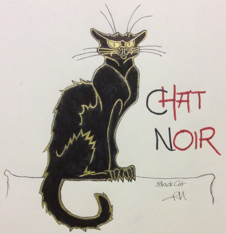 Day 28 was Black Cat so I drew Toulouse Lautrec's Chat Noir.